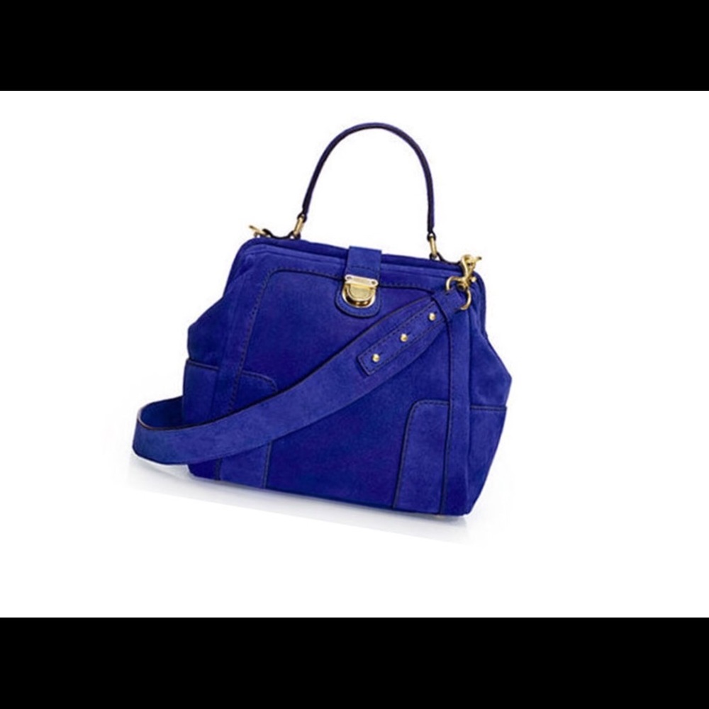 J.Crew Telegram Blue Suede Satchel, NEW